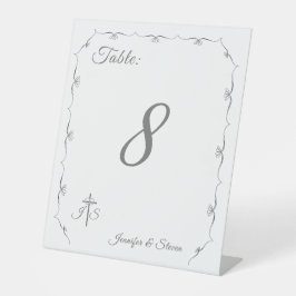 Expositor En L Boda católico número de tabla número Rótulo peaton