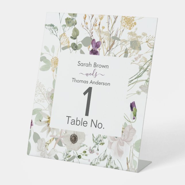 Expositor En L Boda COLORIDO AMARILLO Y PURPLE (Anverso)