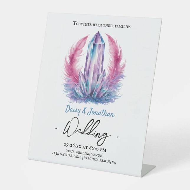 Expositor En L boda de acuarela de cristal de gema (Anverso)