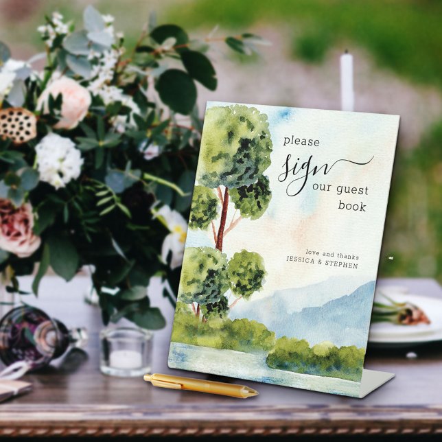 Expositor En L Boda de acuarela del lago Evergreen (Subido por el creador)