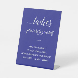 Expositor En L Boda de artículos de cesta de baño para damas azul