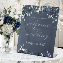 Expositor En L Boda de bienvenida a la caligrafía plateada de pel