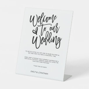 Expositor En L Boda de bienvenida COVID Seguridad estilo guión ne