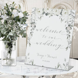 Expositor En L Boda de bienvenida de Eucalipto Silver Peony White