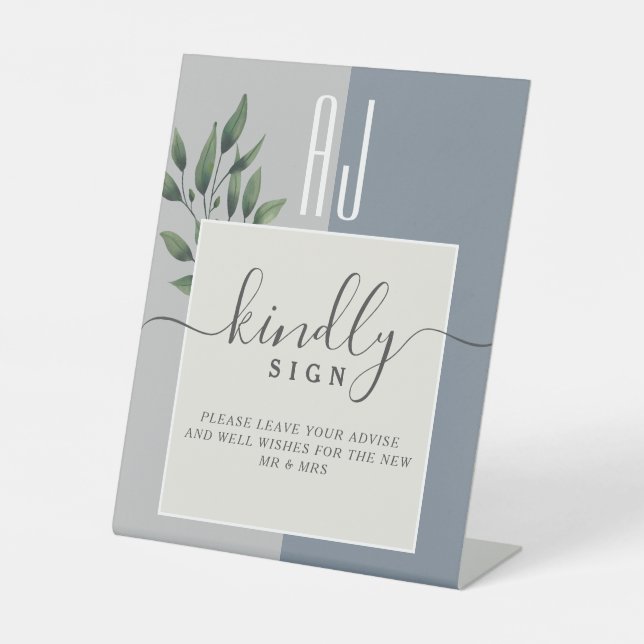 Expositor En L Boda de caligrafía moderna (Anverso)