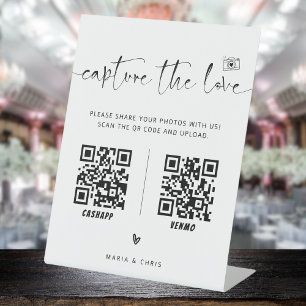 Expositor En L Boda de código QR de Captura de Guión minimalista