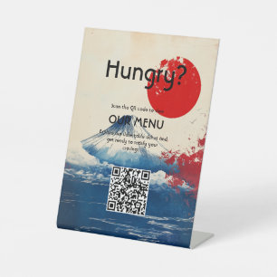 Expositor En L Boda de código QR menú japonés Armonía con Fuji