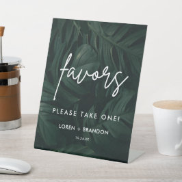 Expositor En L Boda de destino tropical favorece al Rótulo