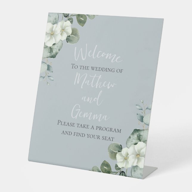 Expositor En L Boda de diseño de eucalipto moderno (Anverso)