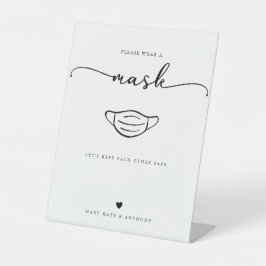 Expositor En L Boda de distanciamiento seguro con guión de caligr