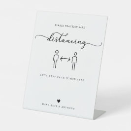 Expositor En L Boda de distanciamiento seguro con guión de caligr