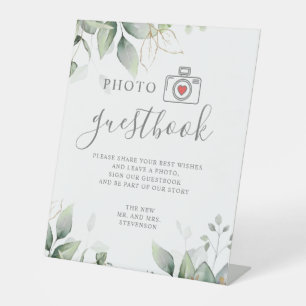 Expositor En L Boda de ecología dorada y eucalipto