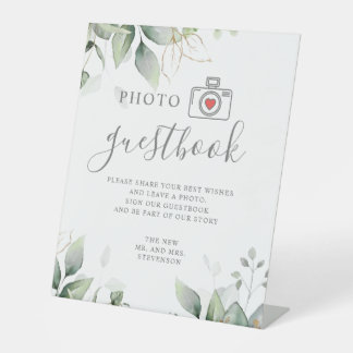 Expositor En L Boda de ecología dorada y eucalipto