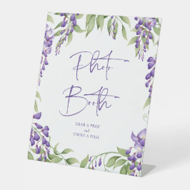 Expositor En L Boda de escritura floral púrpura