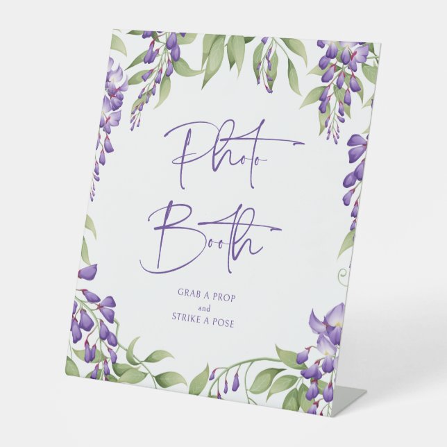 Expositor En L Boda de escritura floral púrpura (Anverso)