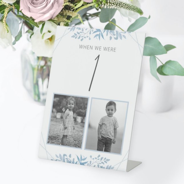 Expositor En L Boda de eucalipto azul Edad Número de tabla (Subido por el creador)