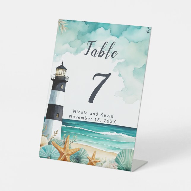 Expositor En L Boda de faro náutico (Anverso)