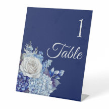 Boda de flores azul acuarela -