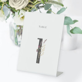 Expositor En L Boda de flores silvestres color de agua Tabla núme