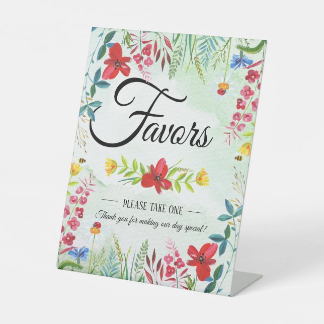 Expositor En L Boda de flores silvestres de verano favorece el Ró (Anverso)