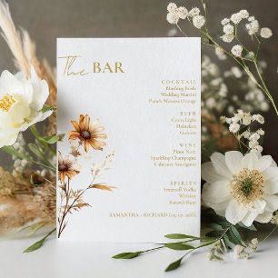 Expositor En L Boda de flores silvestres minimalista Menú de bebi