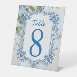 Expositor En L Boda de flores superpuestas elegantes de azul y bl