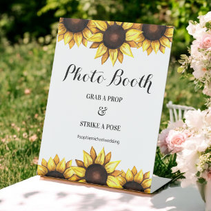 Expositor En L Boda de girasol Foto Rótulo Peatonal Floral Booth