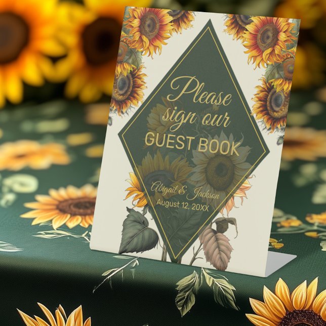 Expositor En L Boda de girasol Rótulo nuestro Rótulo de libro de  (Subido por el creador)
