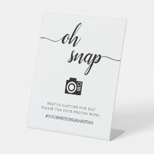 Expositor En L Boda de guión de caligrafía Oh etiqueta de ajuste