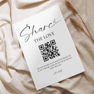 Expositor En L Boda de guión elegante Foto Compartir código QR
