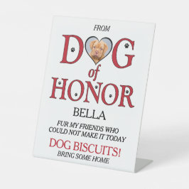 Expositor En L Boda de honor Biscuit Bar con foto de Mascota