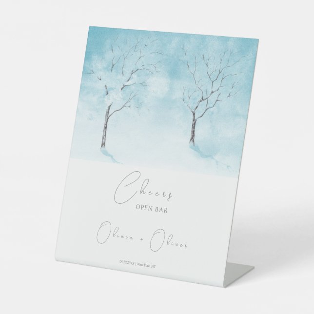 Expositor En L Boda de Invierno Abierto Saludos (Anverso)