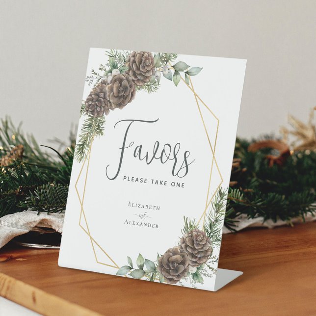 Expositor En L Boda De Invierno Evergreen Pine Cone Favores (Subido por el creador)