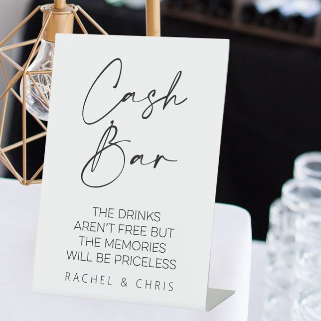 Expositor En L Boda de la barra de efectivo (Cash bar sign for wedding)