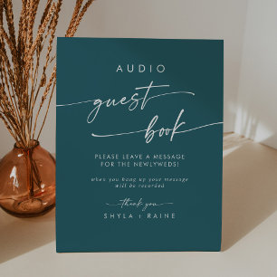 Expositor En L Boda de la guía de audio azul Verde azulado de la 