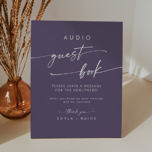 Expositor En L Boda de libros de audio Boho Moda Plum Purple