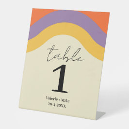 Expositor En L Boda de números de tabla de caligrafía negra retro