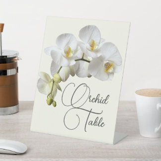 Expositor En L Boda de orquídeas blancas Nombre o número de tabla