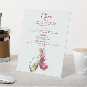 Expositor En L Boda de pareja bailando vino tinto y blanco Cheers