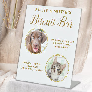 Expositor En L Boda de perro Favor Moda Mascota de oro Foto Biscu