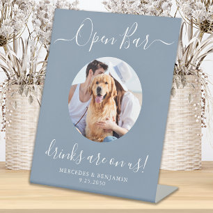 Expositor En L Boda de perro Mascota azul turbio y personalizado 