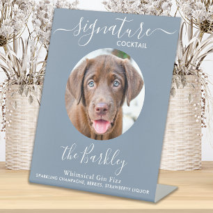 Expositor En L Boda de perro mascota Cóctel de cóctel Dusty Azul