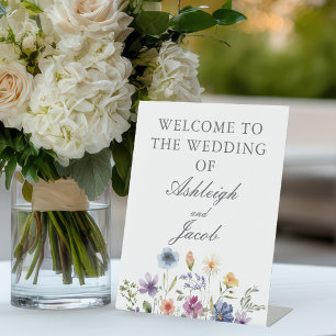 Expositor En L Boda de primavera de flores silvestres elegantes p
