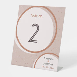 Expositor En L Boda de puntos y círculos beis Número de tabla Rót
