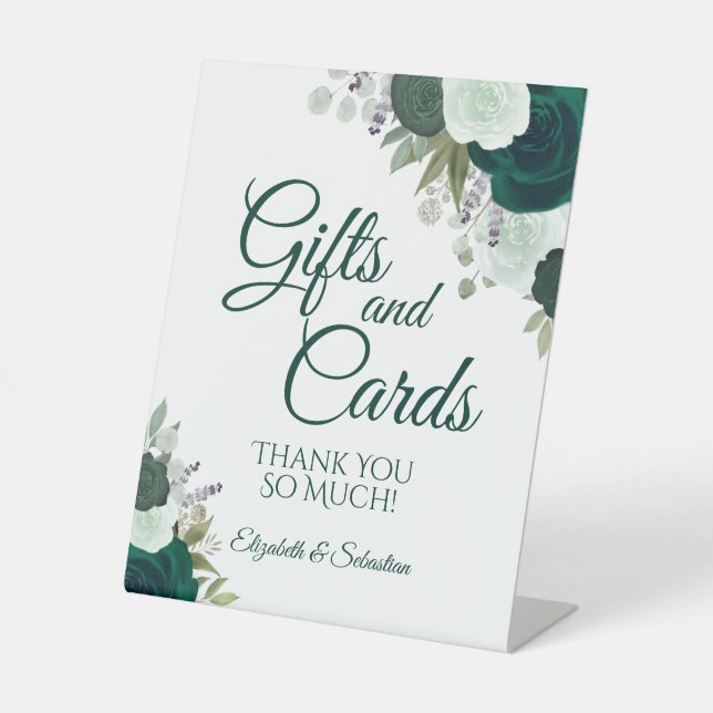 Expositor En L Boda de Regalos Florales y Tarjetas del Boho Verde (Anverso)