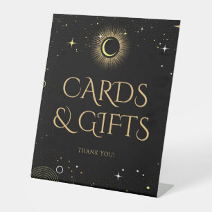 Expositor En L Boda de Rótulo de tarjetas de regalo místico negro