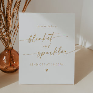 Expositor En L Boda de salida Boho Gold y White Blanket Sparkler