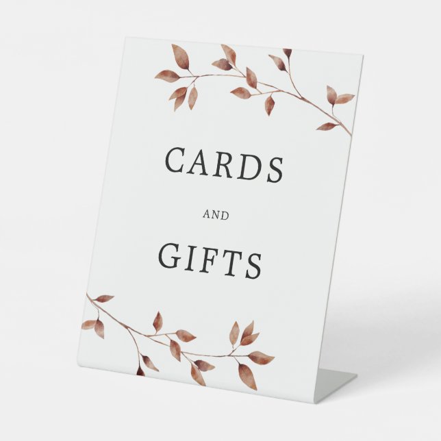 Expositor En L Boda de tarjetas de regalo de hojas de otoño senci (Anverso)