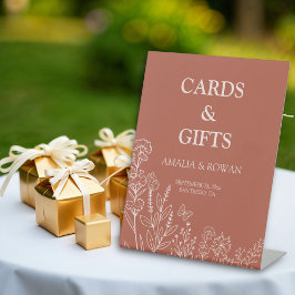 Expositor En L Boda de tarjetas y regalos de flores de pradera