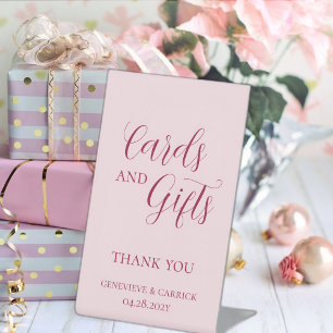 Expositor En L Boda de tarjetas y regalos Rubor de moda